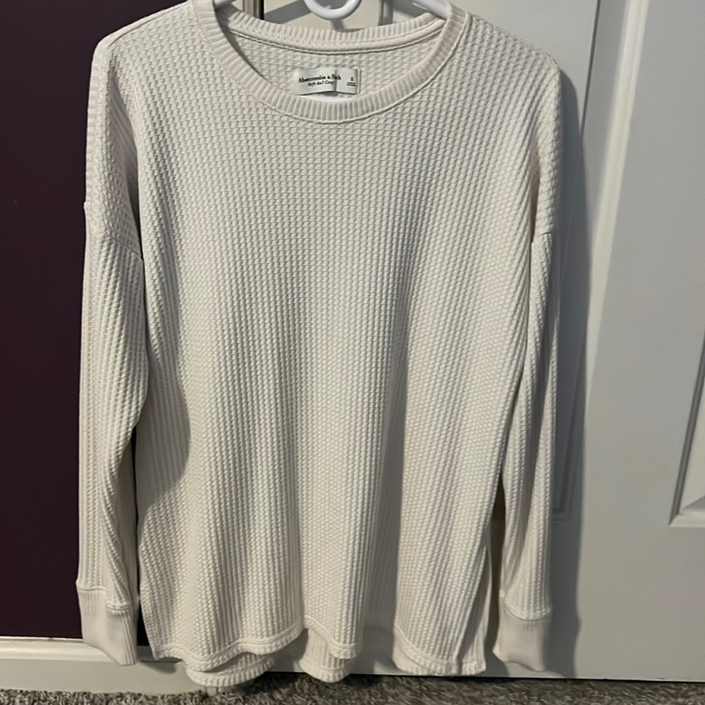 Abercrombie & Fitch Waffle Knit Long Sleeve Top